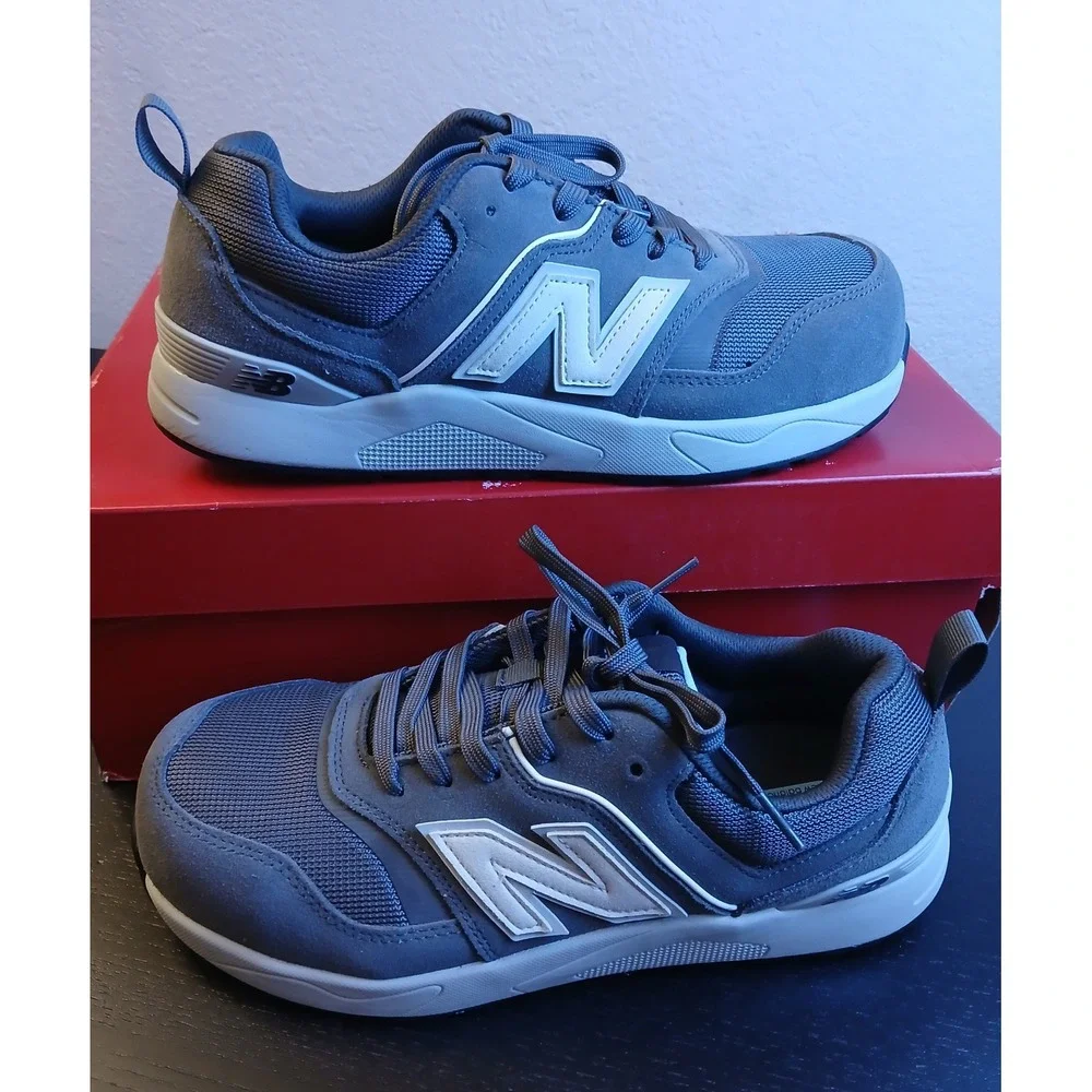 New Balance WUELEHM2 Womens Grey Composite Toe Slip Resistant Work Shoes 10 NEW